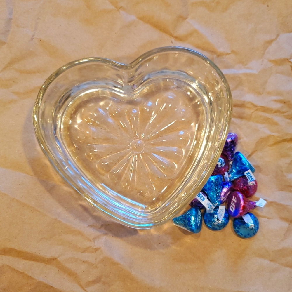 Clear Heart Shaped Candy Dish